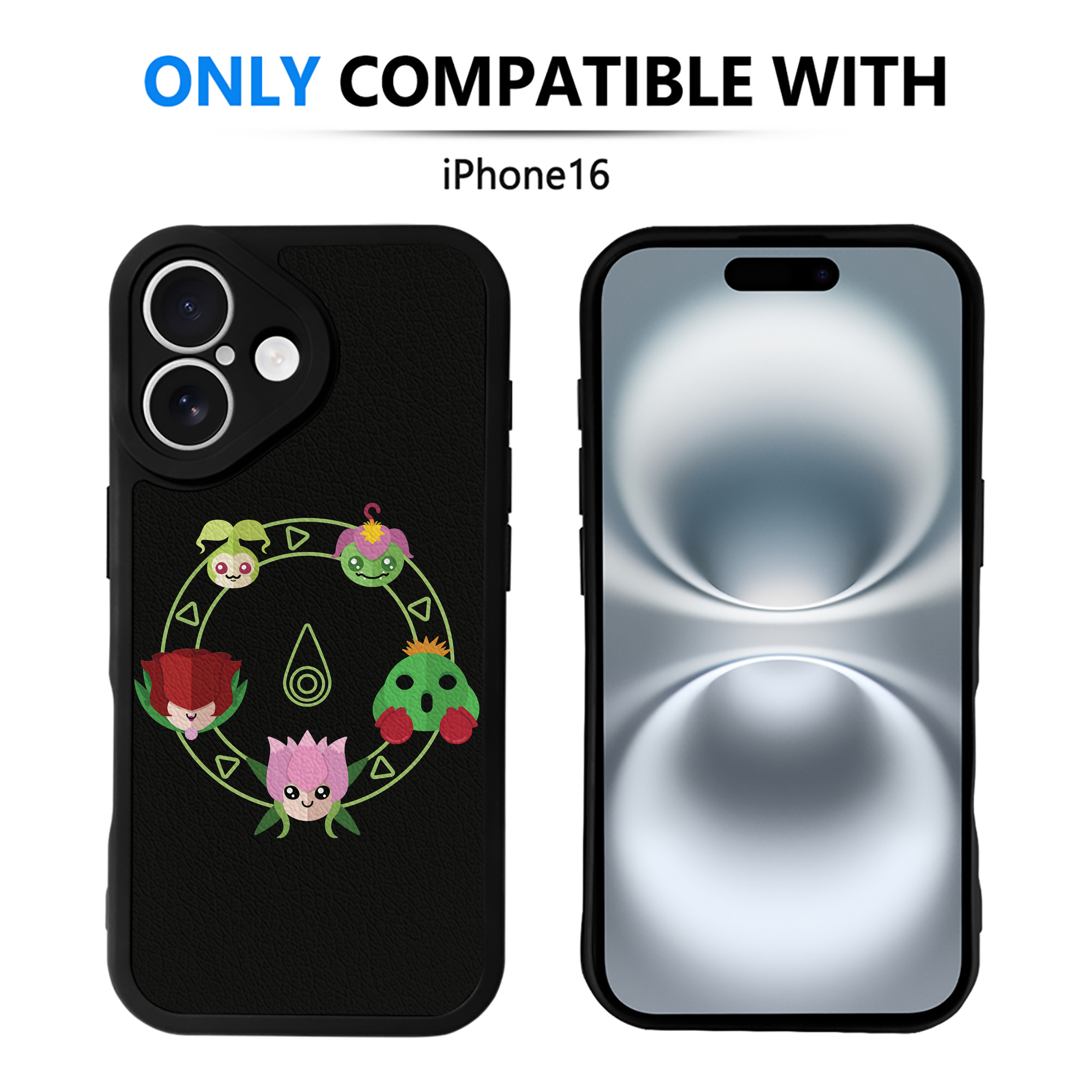 （画像用） Digimon デジタルモンスター/デジモン 【iPhone 16シリーズ対応】シリコンスマホケース（レザー調） 材質：シリコン